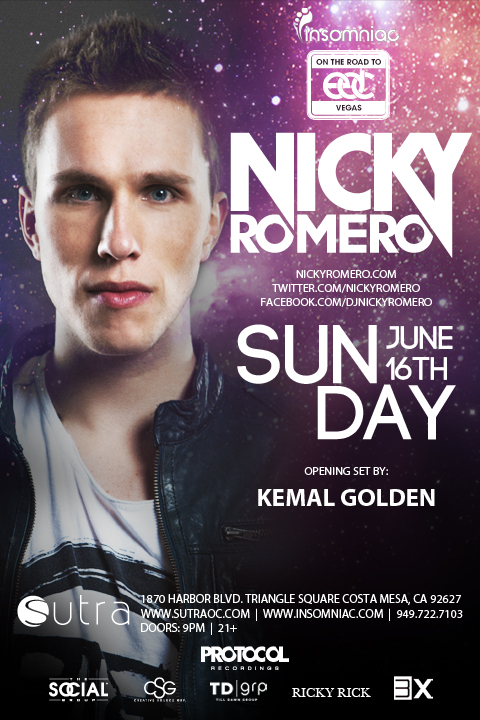Nicky Romero - June 16 (Sutra, Costa Mesa)