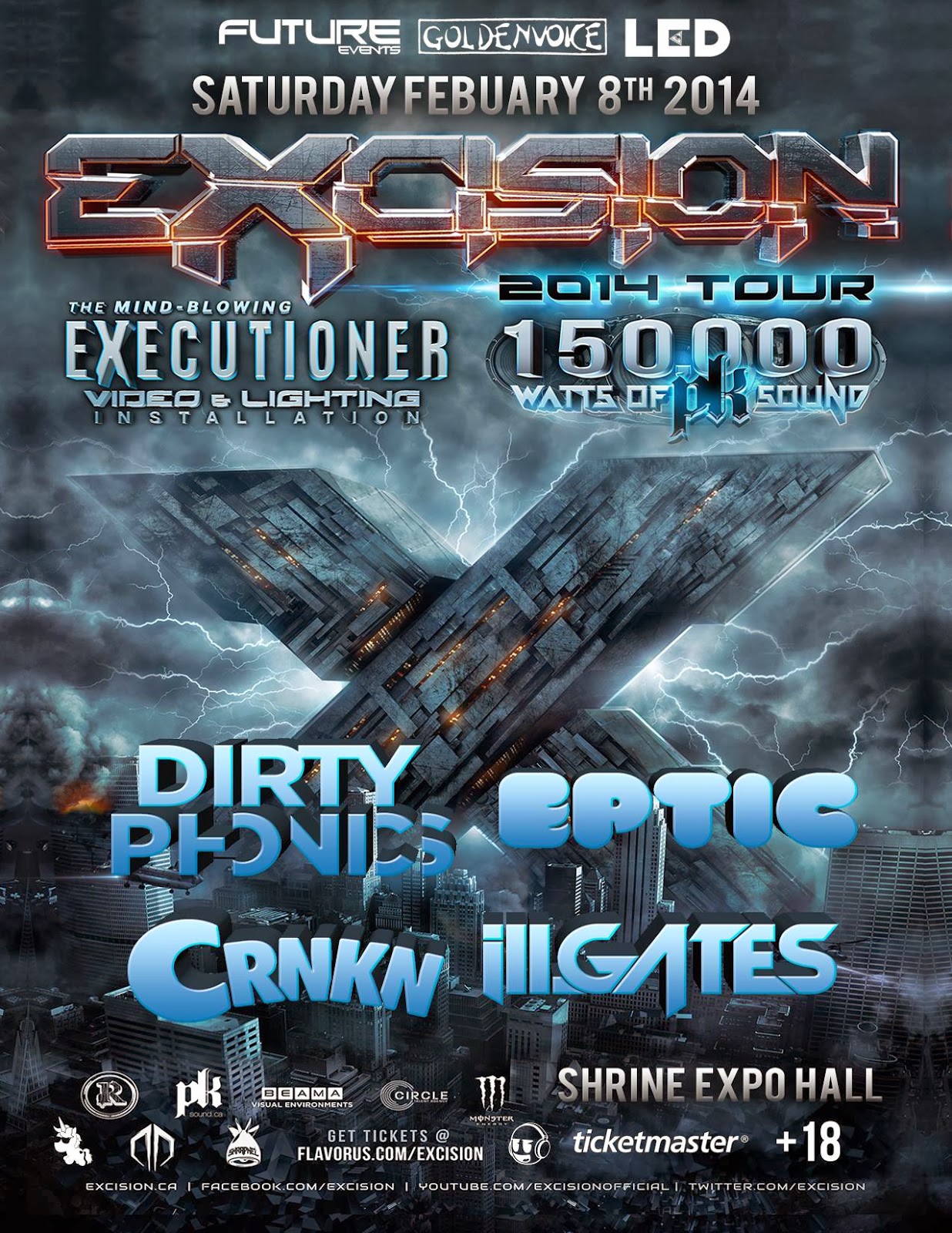 Excision + Dirtyphonics - February 8 (Shrine Expo Hall, Los Angeles)
