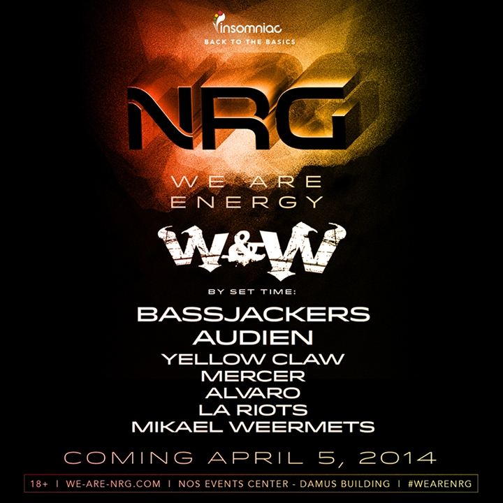 We Are NRG - April 5 (NOS Events Center, San Bernardino)