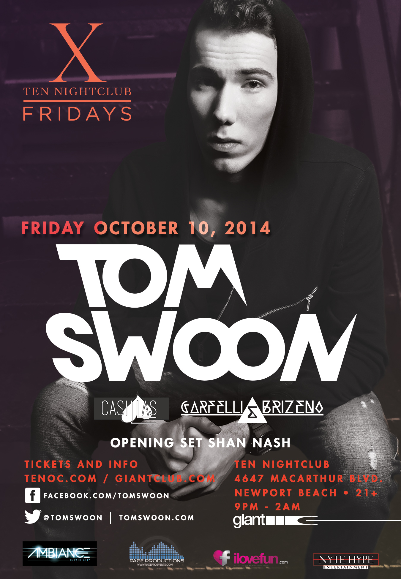 Tom Swoon - October 10 (Ten Nightclub, Newport Beach)