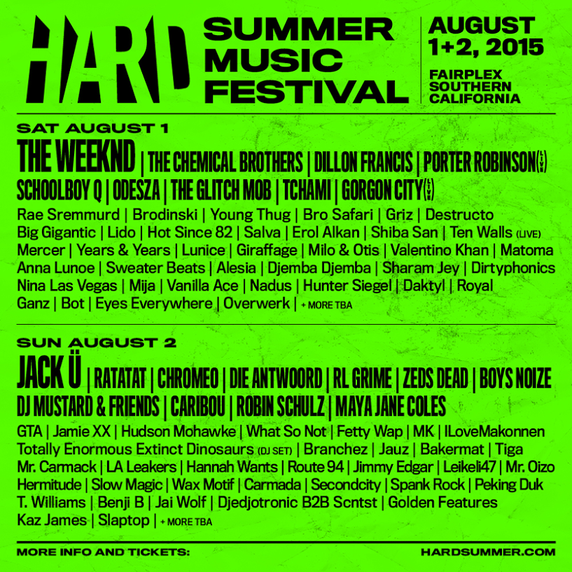 HARD Summer 2015 Lineup