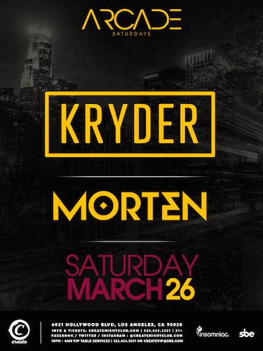 Kryder & MORTEN - March 26 (Create, Los Angeles)
