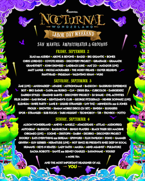 Nocturnal Wonderland - September 2-4 (San Manuel Amphitheater, San Bernardino)