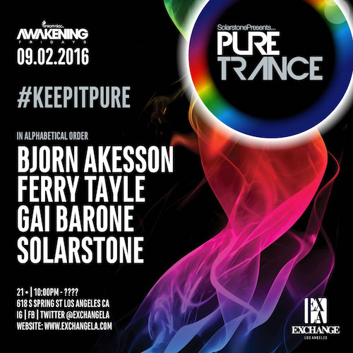 Solarstone presents Pure Trance - September 2 (Exchange, Los Angeles)